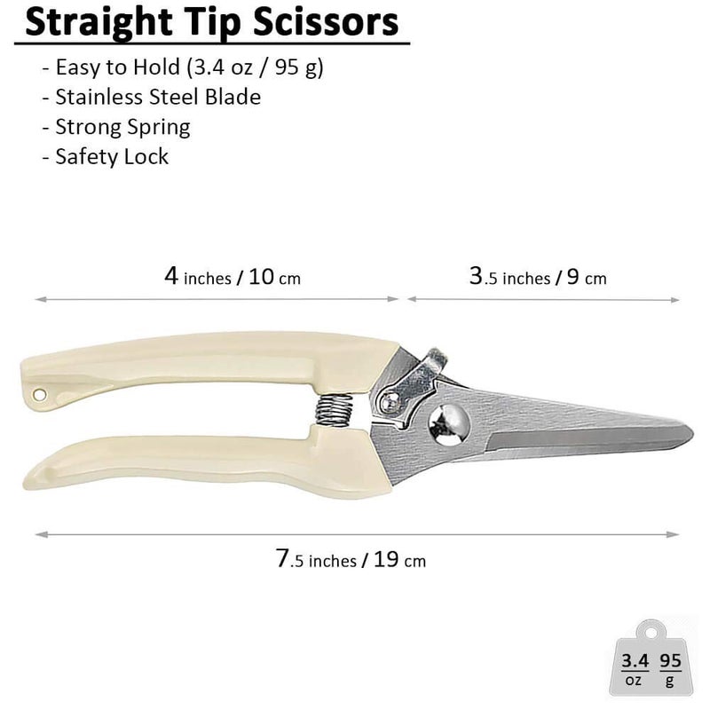 BUGUI Garden Shears Set of 2, Includes 1 Bypass Pruning Shears and 1 Straight Blade Garden Scissors, Sharp, Lightweight - Image 3